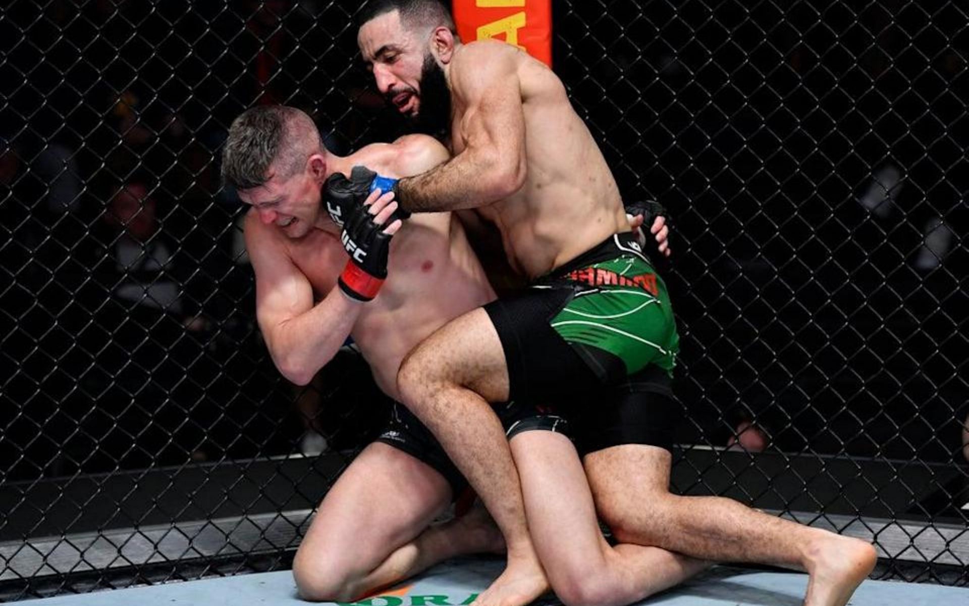 Belal Muhammad and Stephen Thompson during their fight at UFC Vegas 45