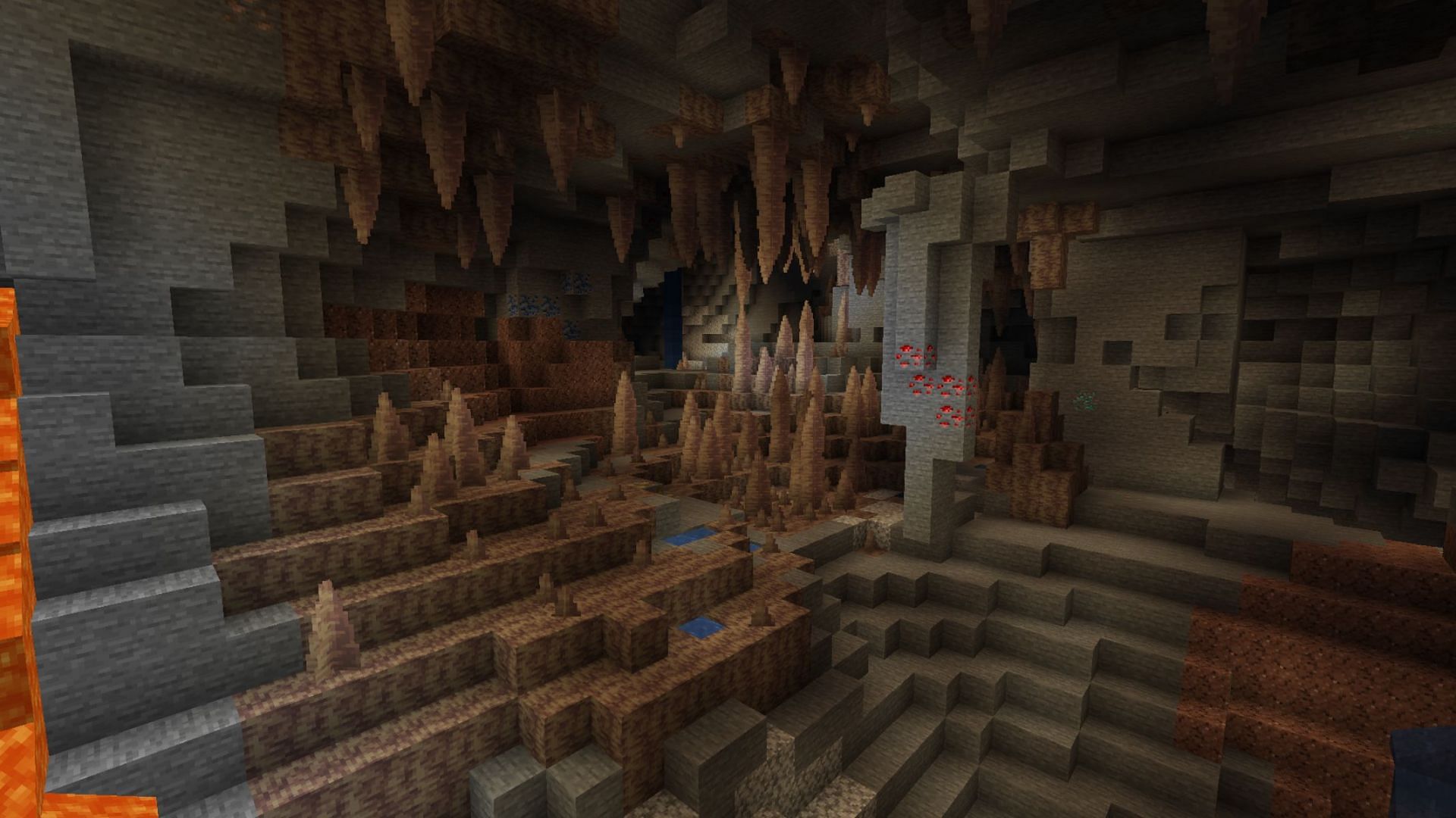 Lush and dripstone caves can now both naturally generate as biomes in Minecraft 1.18 (Image via Mojang)