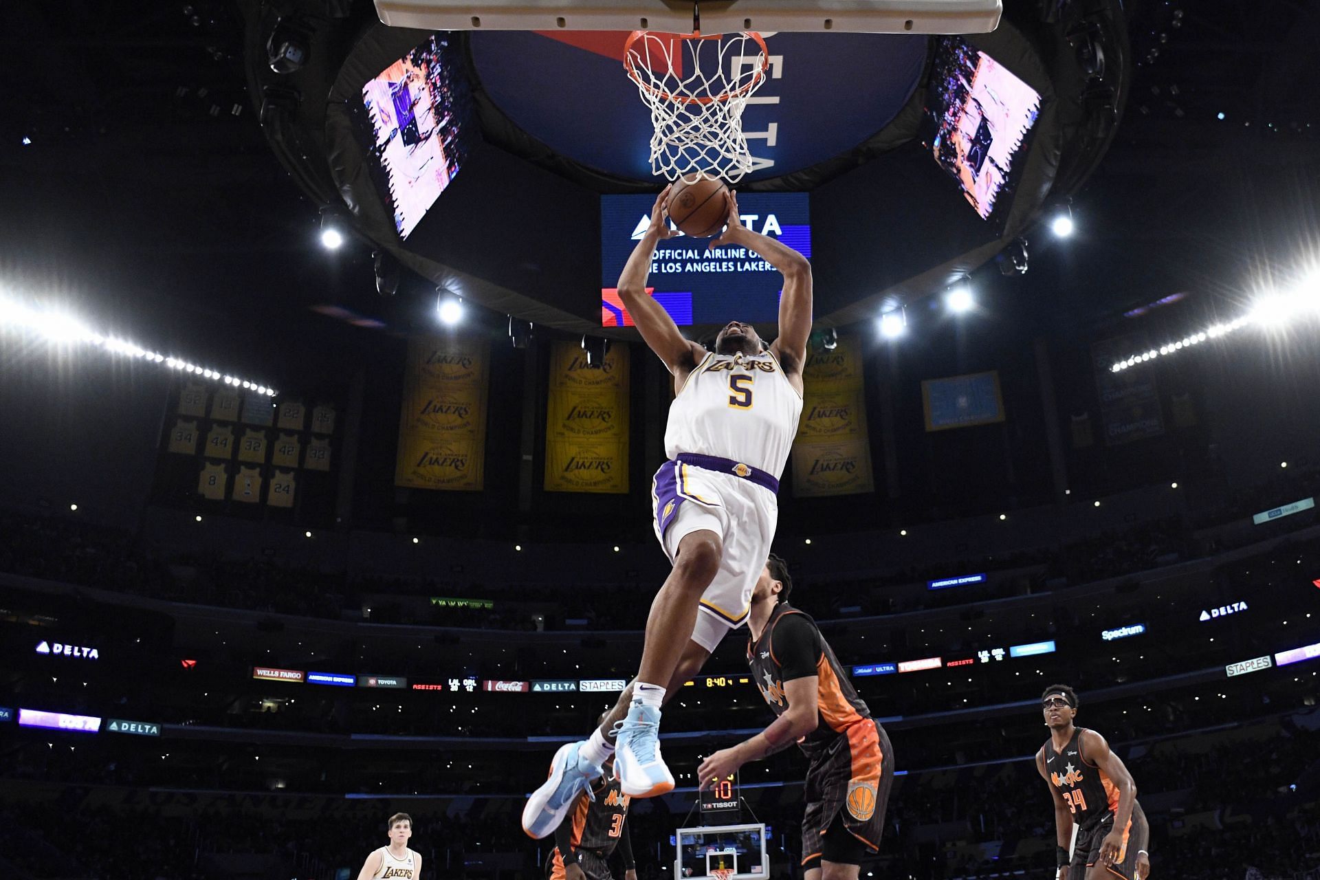 The LA Lakers&#039; Talen Horton-Tucker recorded 19 points and three assists against the Orlando Magic on Sunday