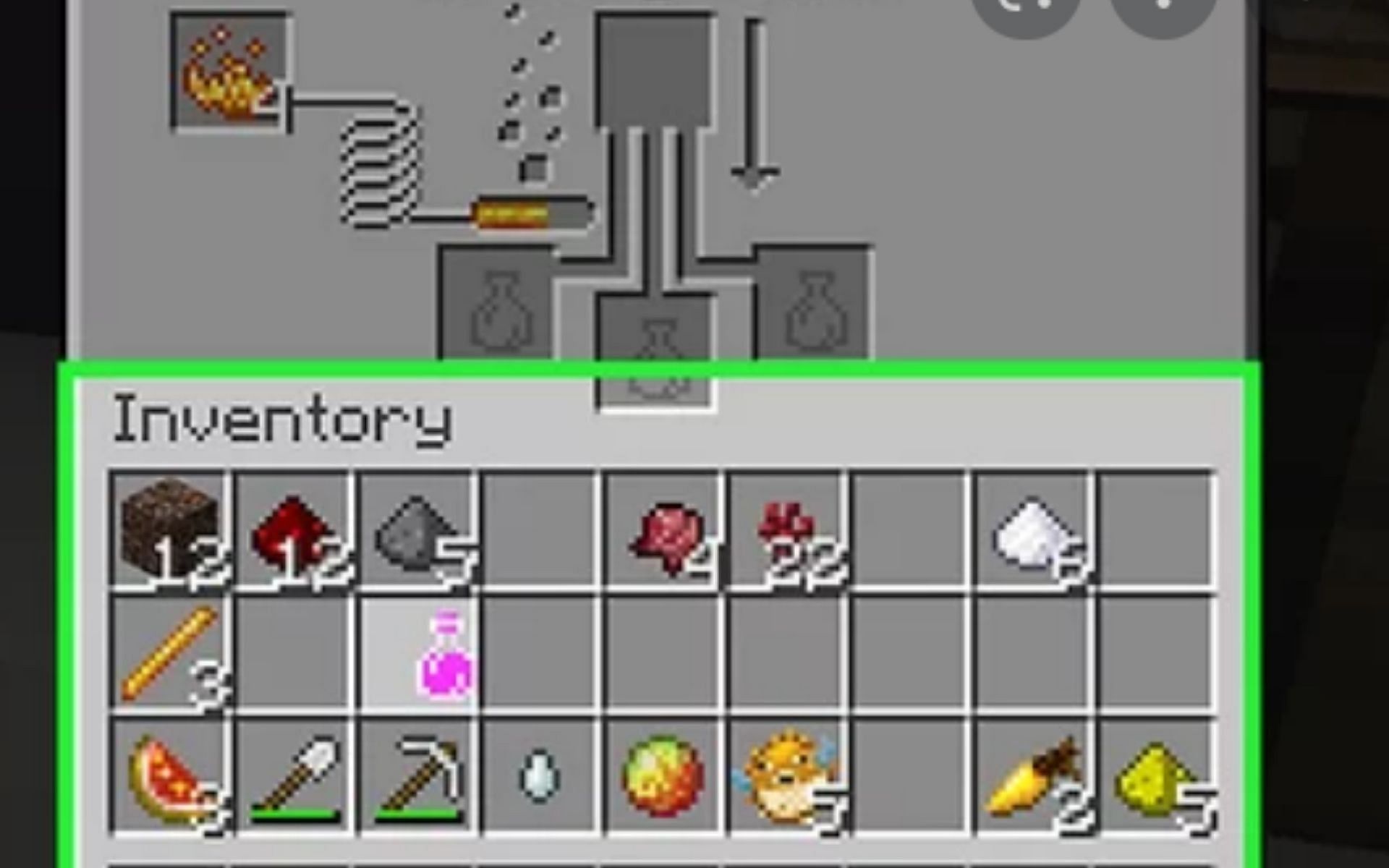 The ingredients required to brew a potion in Minecraft (Image via Minecraft)