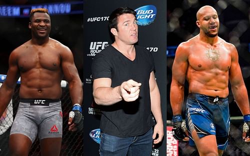 Francis Ngannou (left), Chael Sonnen (center) & Ciryl Gane (right)