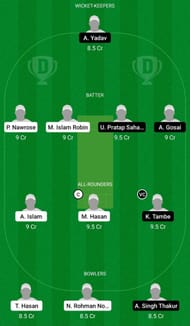 Dream11 Team for Bangladesh U19 vs India B U19 - U19 Triangular One-Day Series 2021 Final.