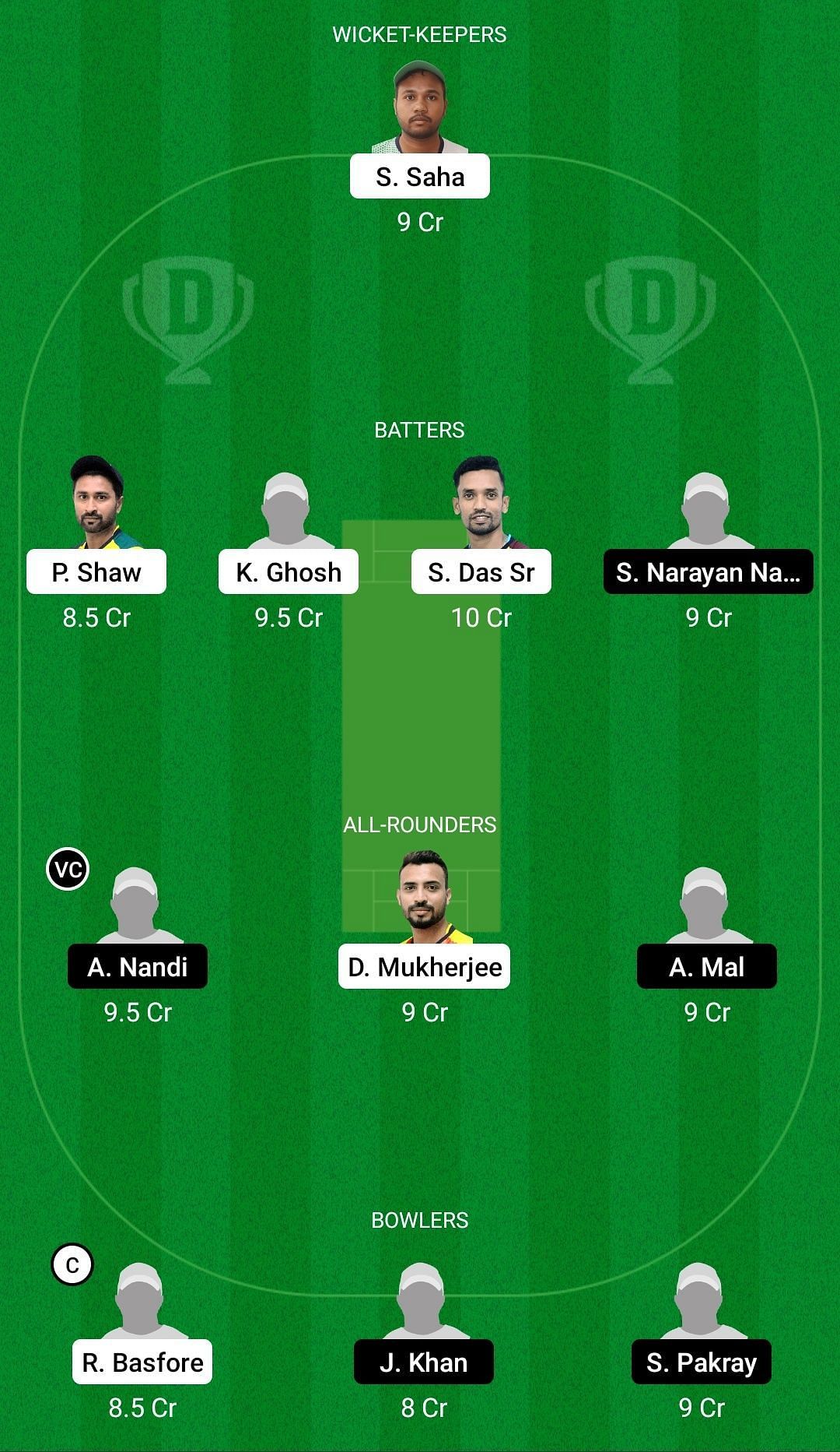 Dream11 Team for North 24-PGS Champs vs Hooghly River - Bengal Inter District T20 2021 Quarter-final 2.
