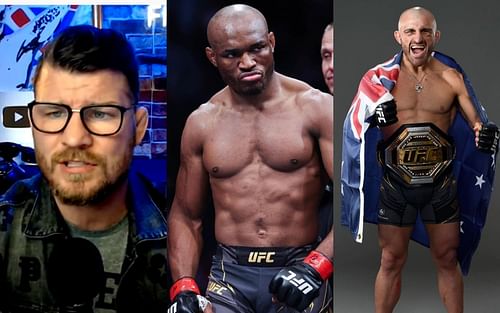 Michael Bisping(left) via YouTube/ Michael Bisping; Kamaru Usman(center) via Instagram/ @usman84kg; Alexander Volkanovski(right) via Instagram/ @alexvolkanovski