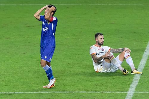 A disappointed Anirudh Thapa after his side dropped points against SC East Bengal (Image Courtesy: ISL)