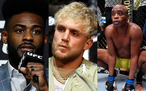 Aljamain Sterling (left); Jake Paul (center); Anderson Silva (right)