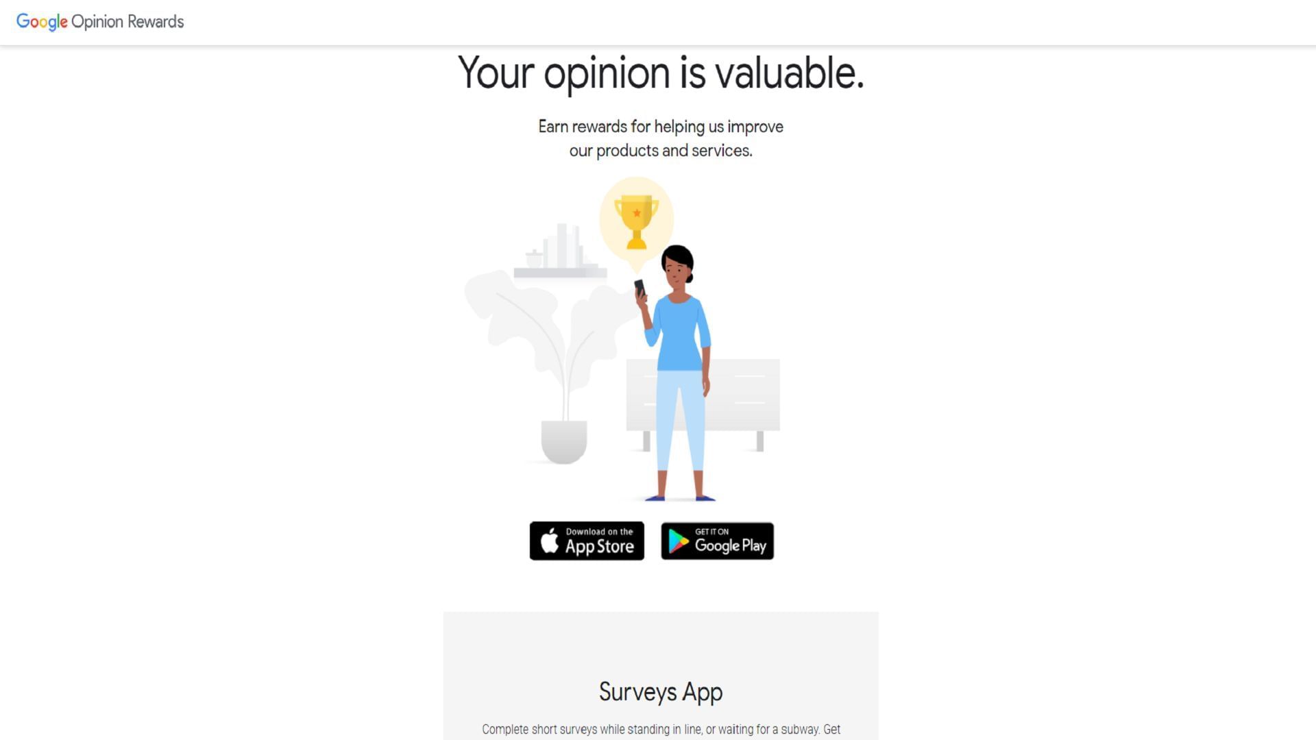 Google Opinion Rewards gives Play Credits for answering surveys (Image via Google Opinion Rewards)