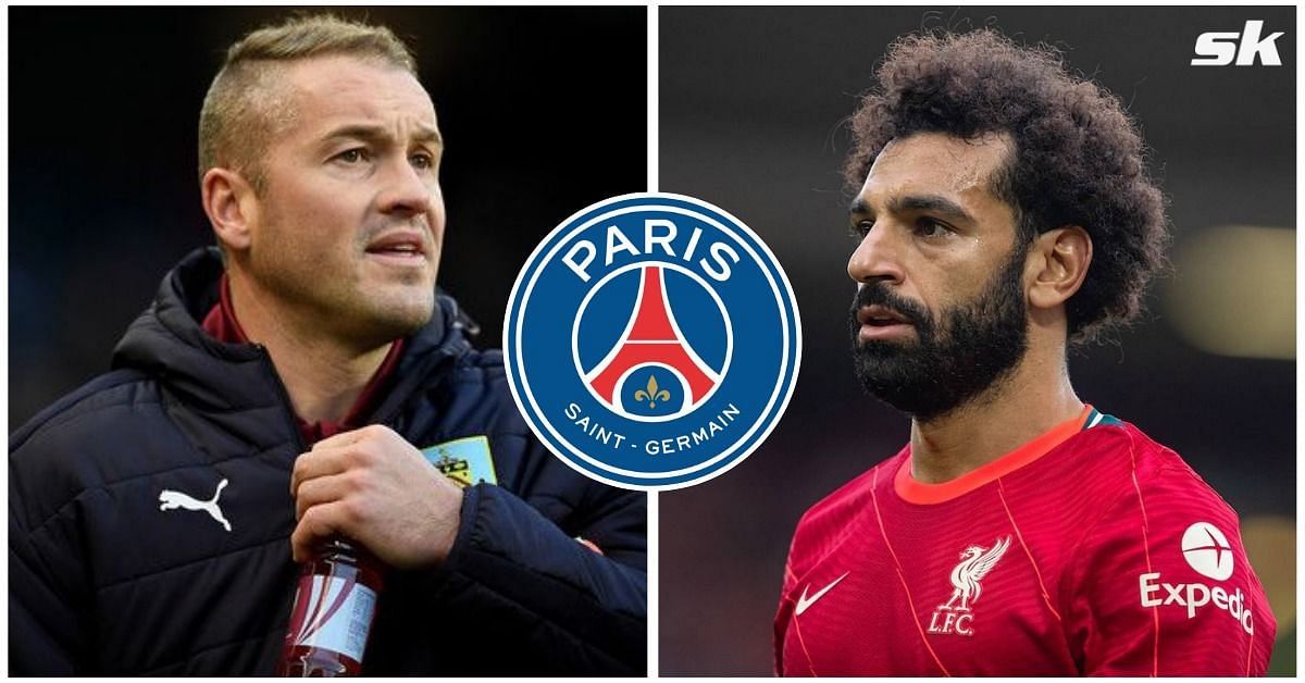Paul Robinson (L) warns Mohamed Salah about a move to PSG.