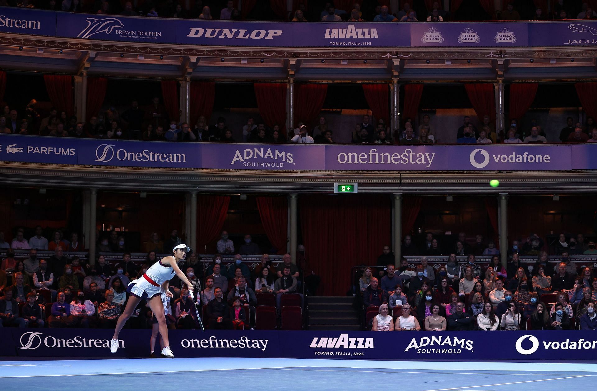 Emma Raducanu in action at The Royal Albert Hall