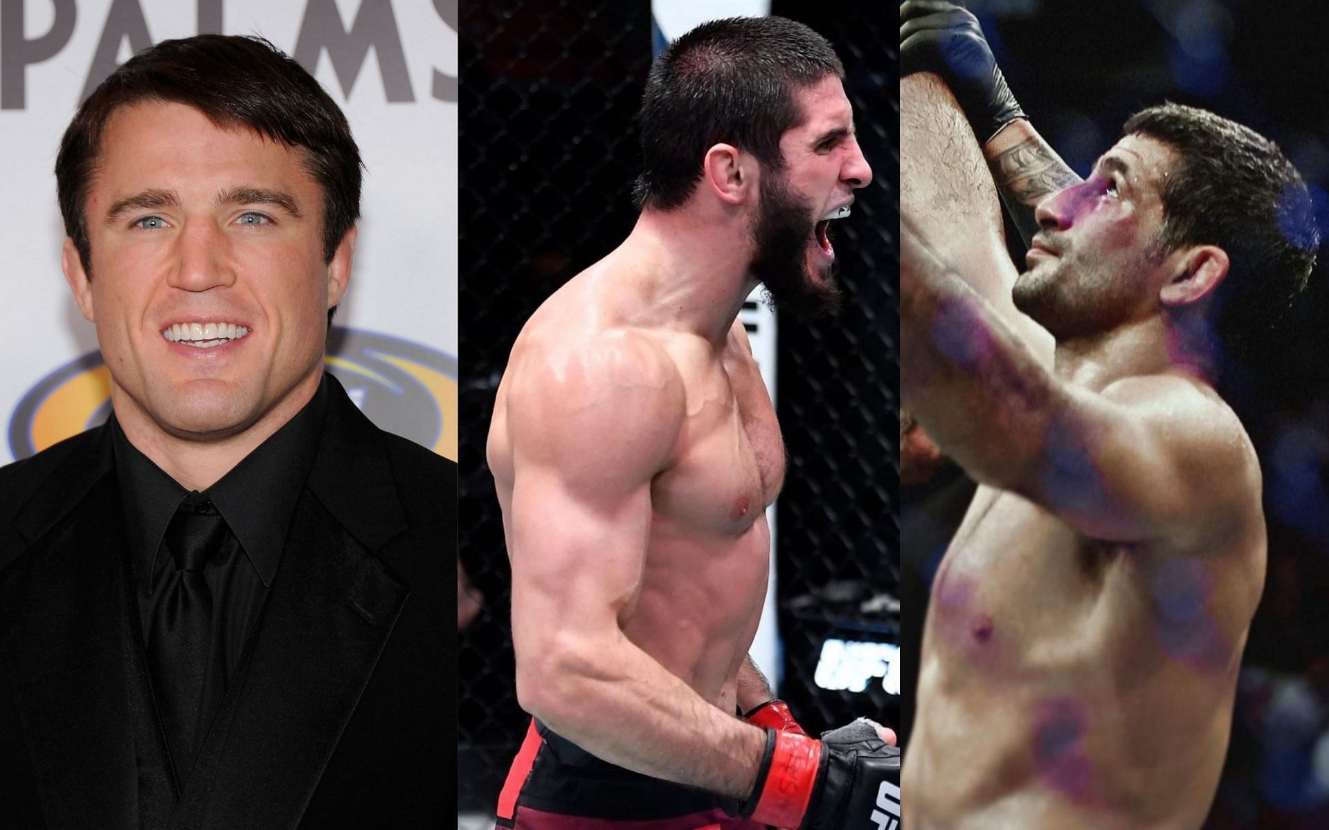 Chael Sonnen (left), Islam Makhachev (middle), Beneil Dariush (right) [Images courtesy: @islam_makhachev and @beneildariush]