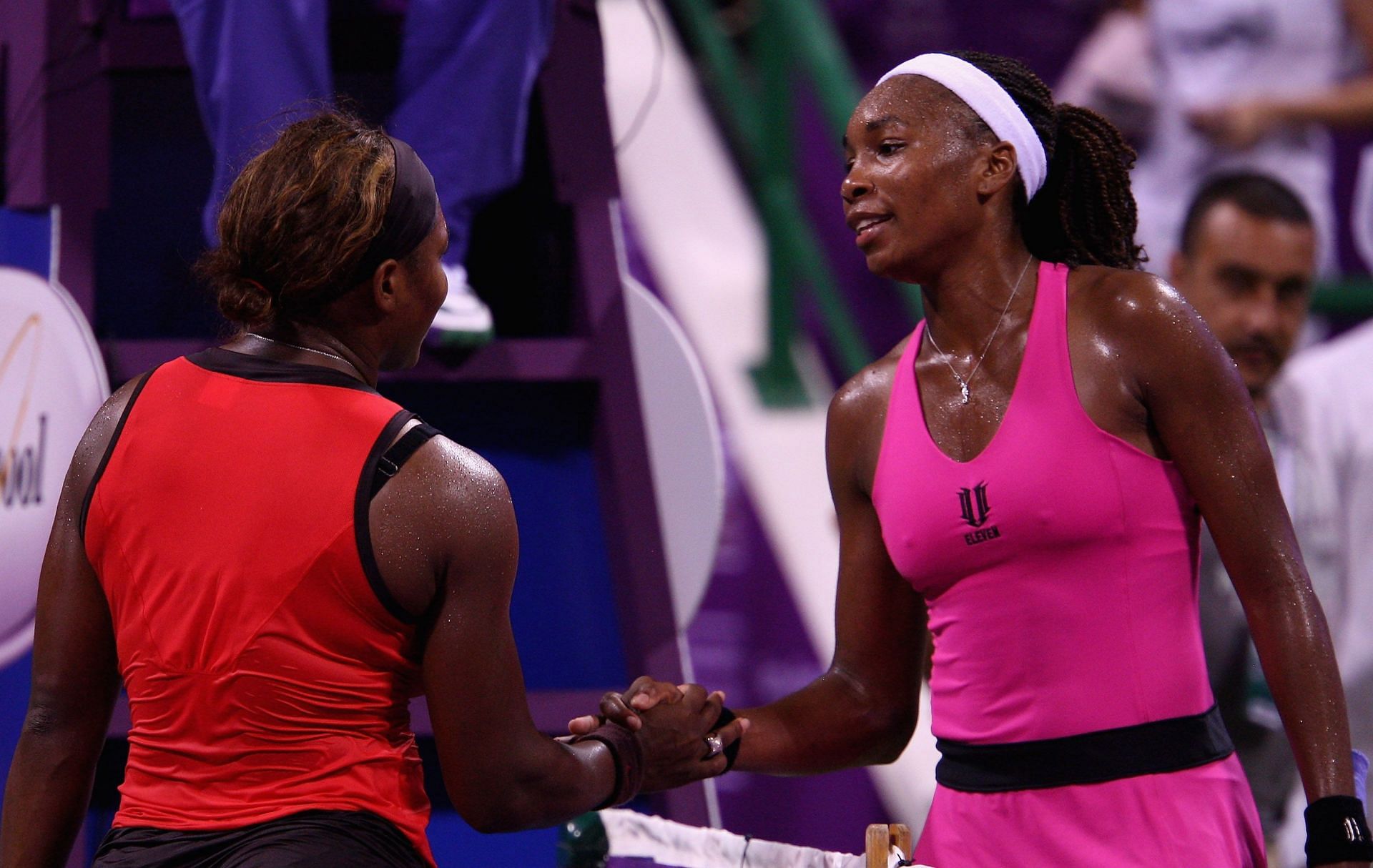 Serena and Venus Williams at the 2009 WTA Finals.