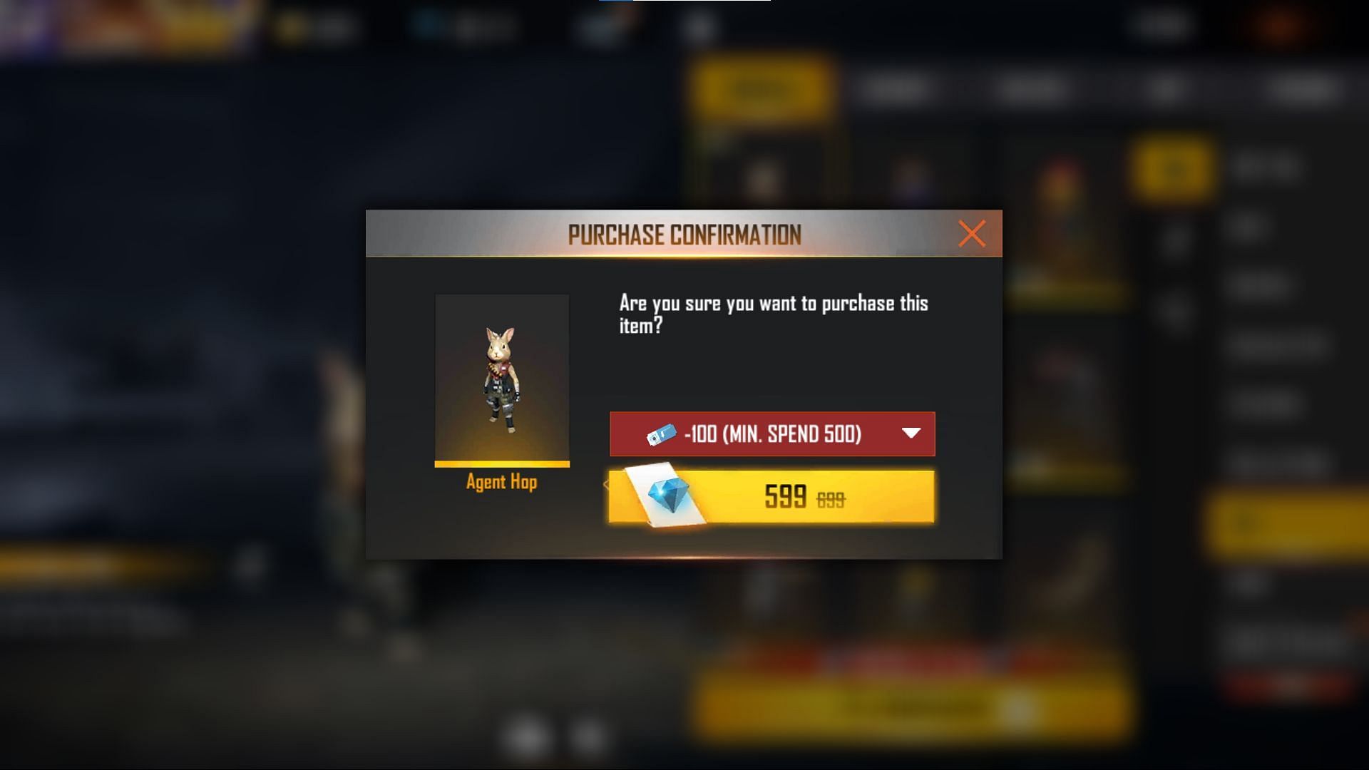 Users need to confirm their purchase (Image via Free Fire)