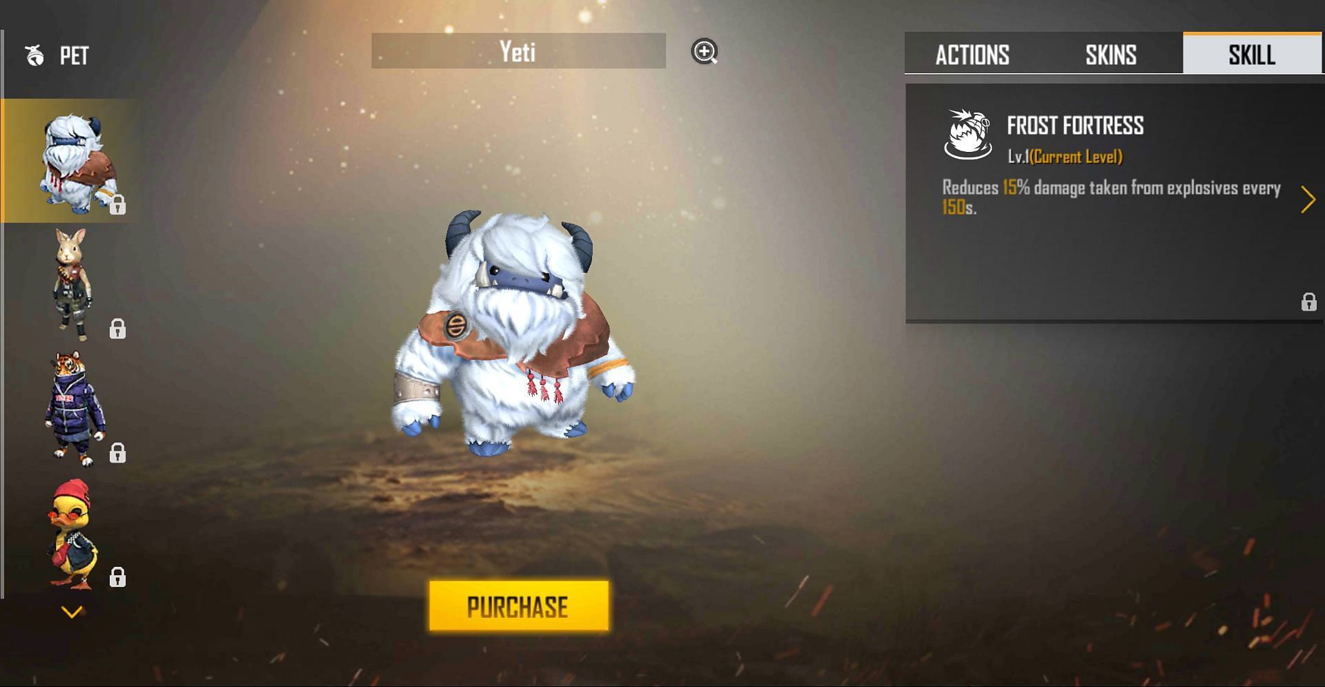 Yeti&#039;s Frost Fortress ability (Image via Garena)