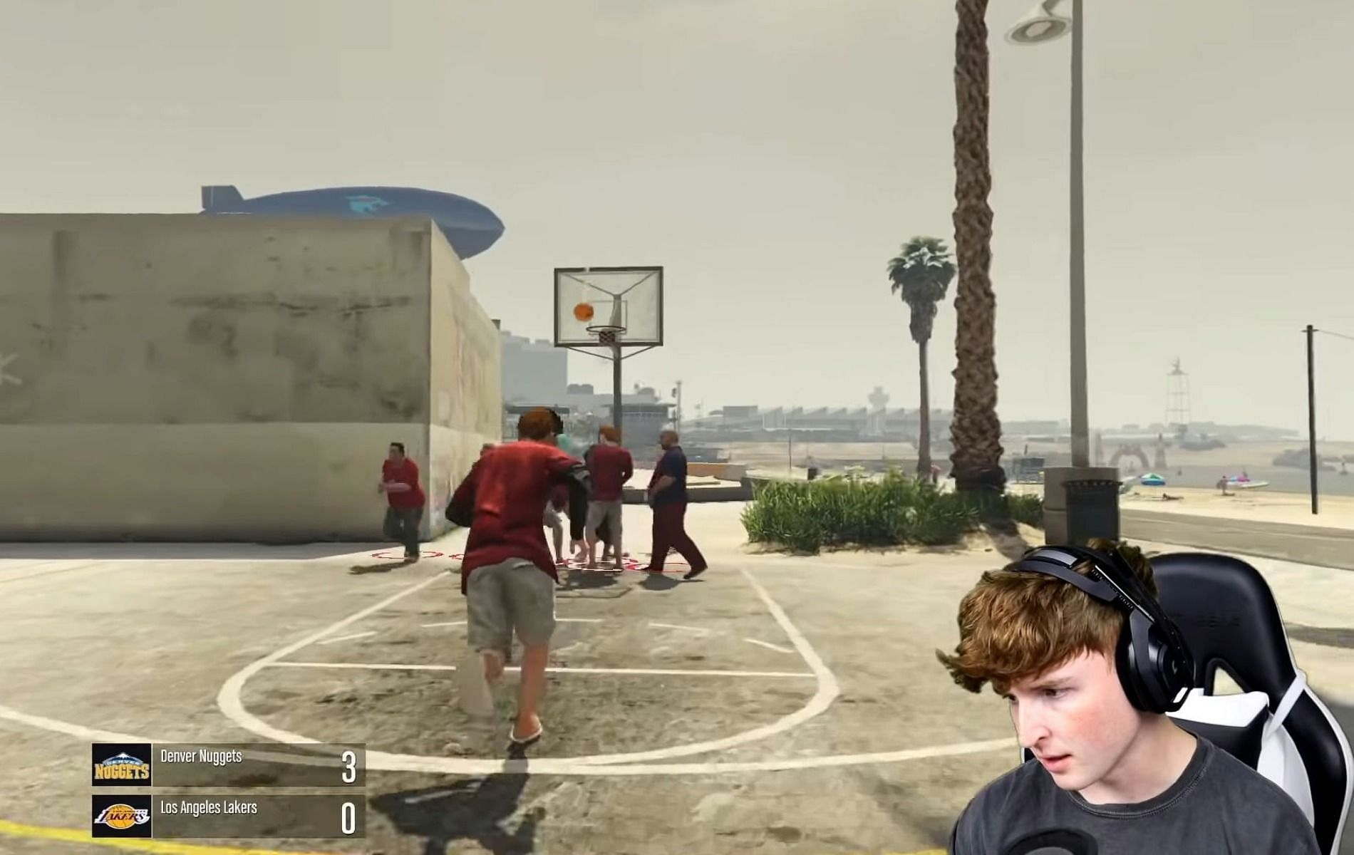 Playing basketball in GTA 5 has never been this fun (Image via Caylus, YouTube)