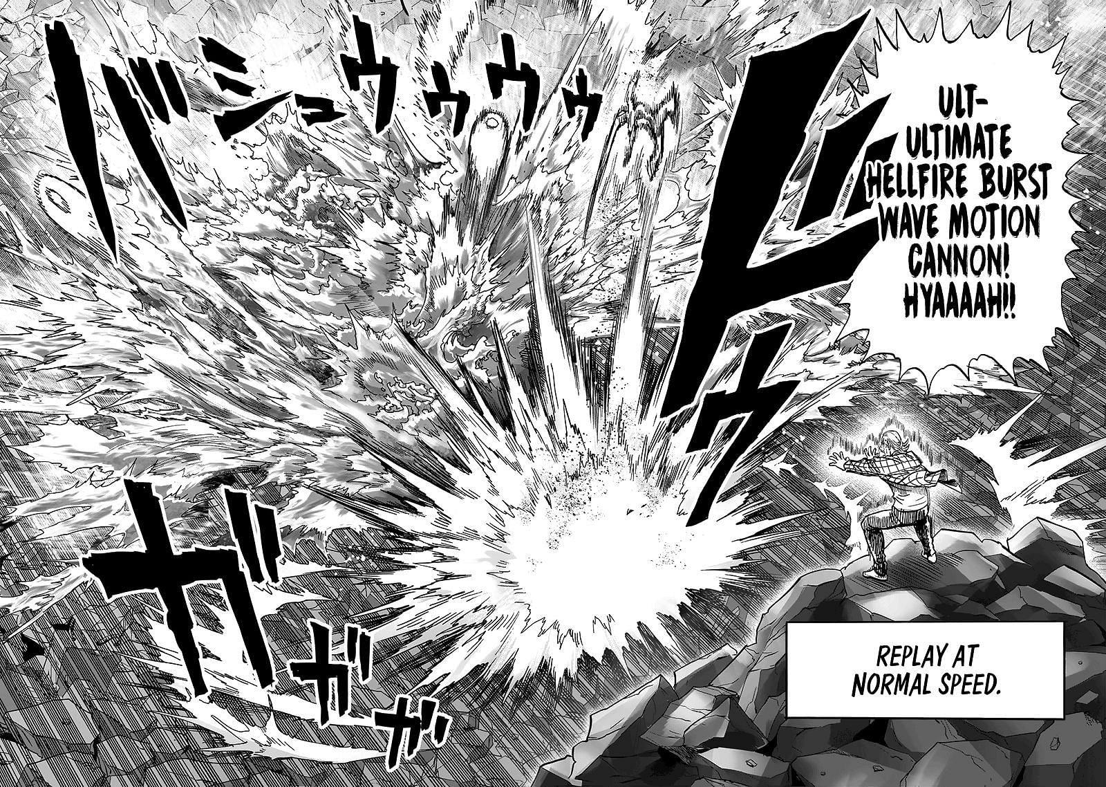 Garou&#039;s interference gives the appearance of King actually using a move (Image via onepiecechapters.com)