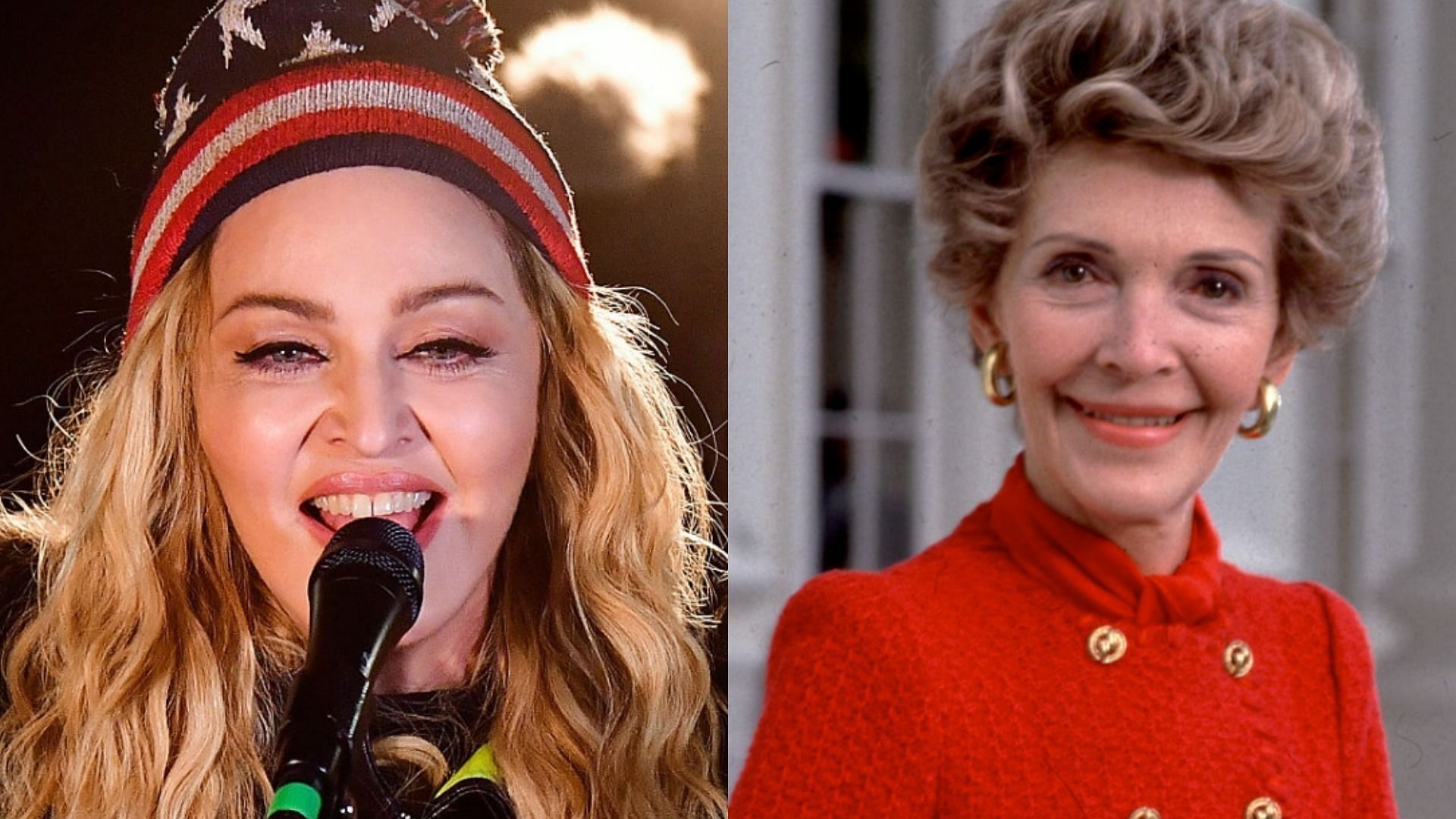 Classically Abby recently compared Madonna and Nancy Reagan on Twitter (Image via James Devaney/Getty Images and Dirck Halstead/Getty Images)
