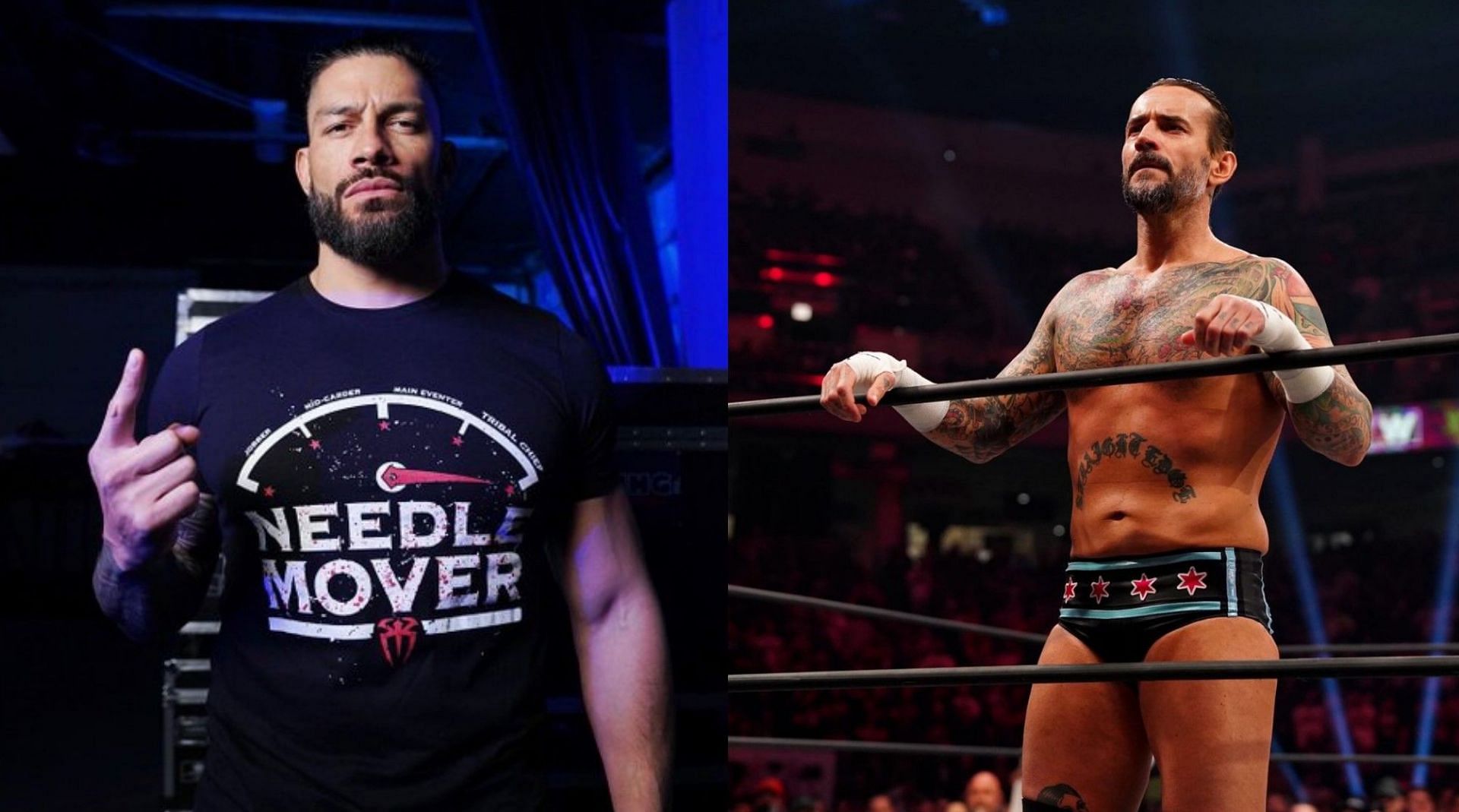 Roman Reigns (left) and CM Punk (right)