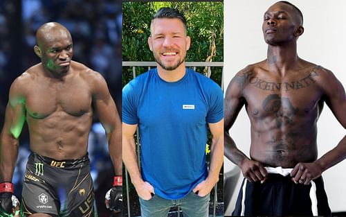 Kamaru Usman (left), Michael Bisping (center), Israel Adesanya (right) [Credits: @mikebisping, @ufc, @stylebender via Instagram]