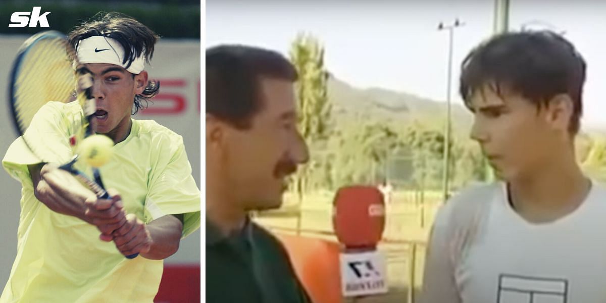 A young Rafael Nadal being interviewed
