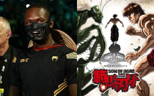 Israel Adesanya reacts to his voiceover work for Netflix's Baki Hanma [Right photo via IMDB]