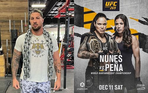 Brendan Schaub (L) and Amanda Nunes vs. Julianna Pena (R) via Instagram @brendanschaub and @amanda_leoa