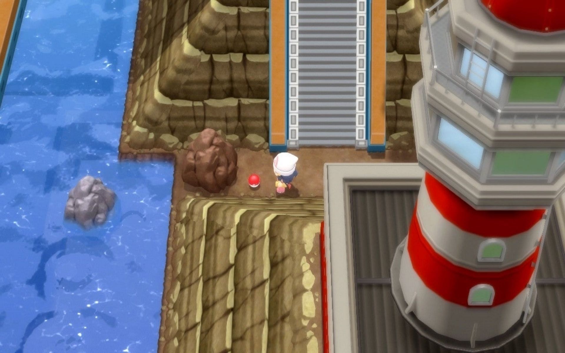 The Thunderstone is found above the Lighthouse in Sunnyshore City (Image via The Pokemon Company)