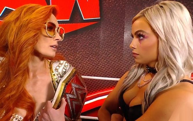 Becky Lynch reacts to a potential title rematch against Liv Morgan