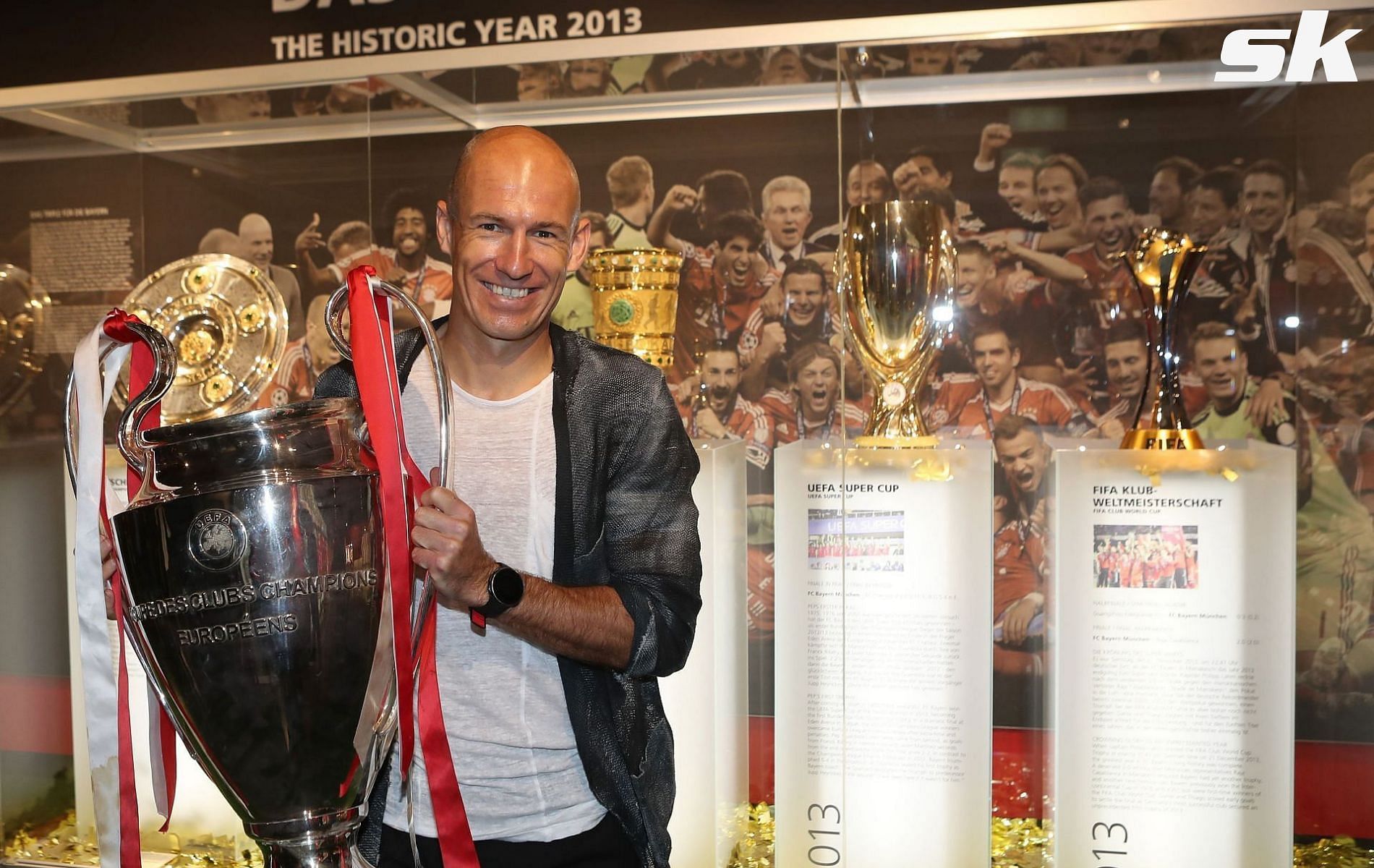 Former Premier League superstar Arjen Robben won the 2012-13 Treble with Bayern Munich