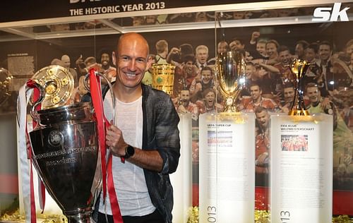 Former Premier League superstar Arjen Robben won the 2012-13 Treble with Bayern Munich