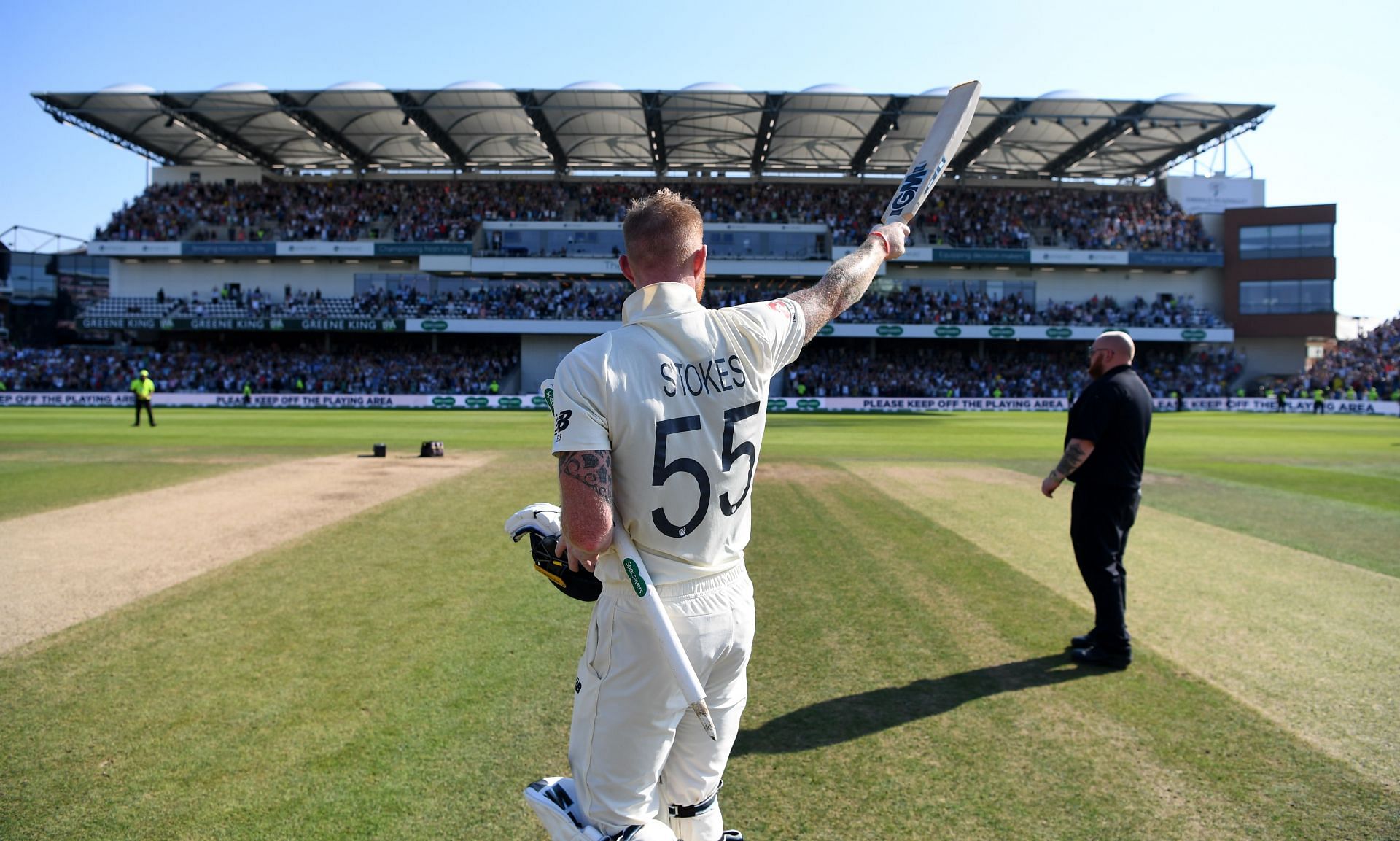 Ben Stokes celebrates after England&rsquo;s famous win in Headingley during Ashes 2019. Pic: Getty Images