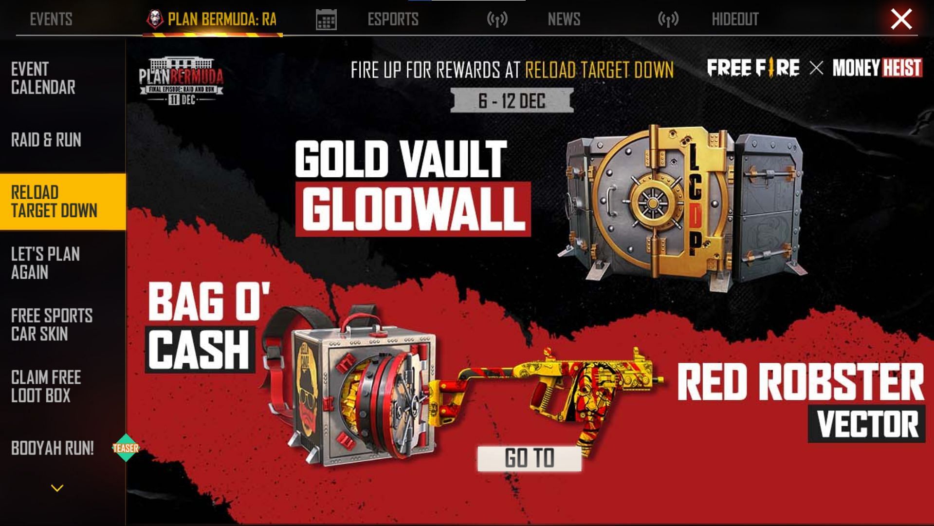 Diamonds can be spent on events (Image via Free Fire)