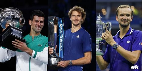 Novak Djokovic, Alexander Zverev and Daniil Medvedev