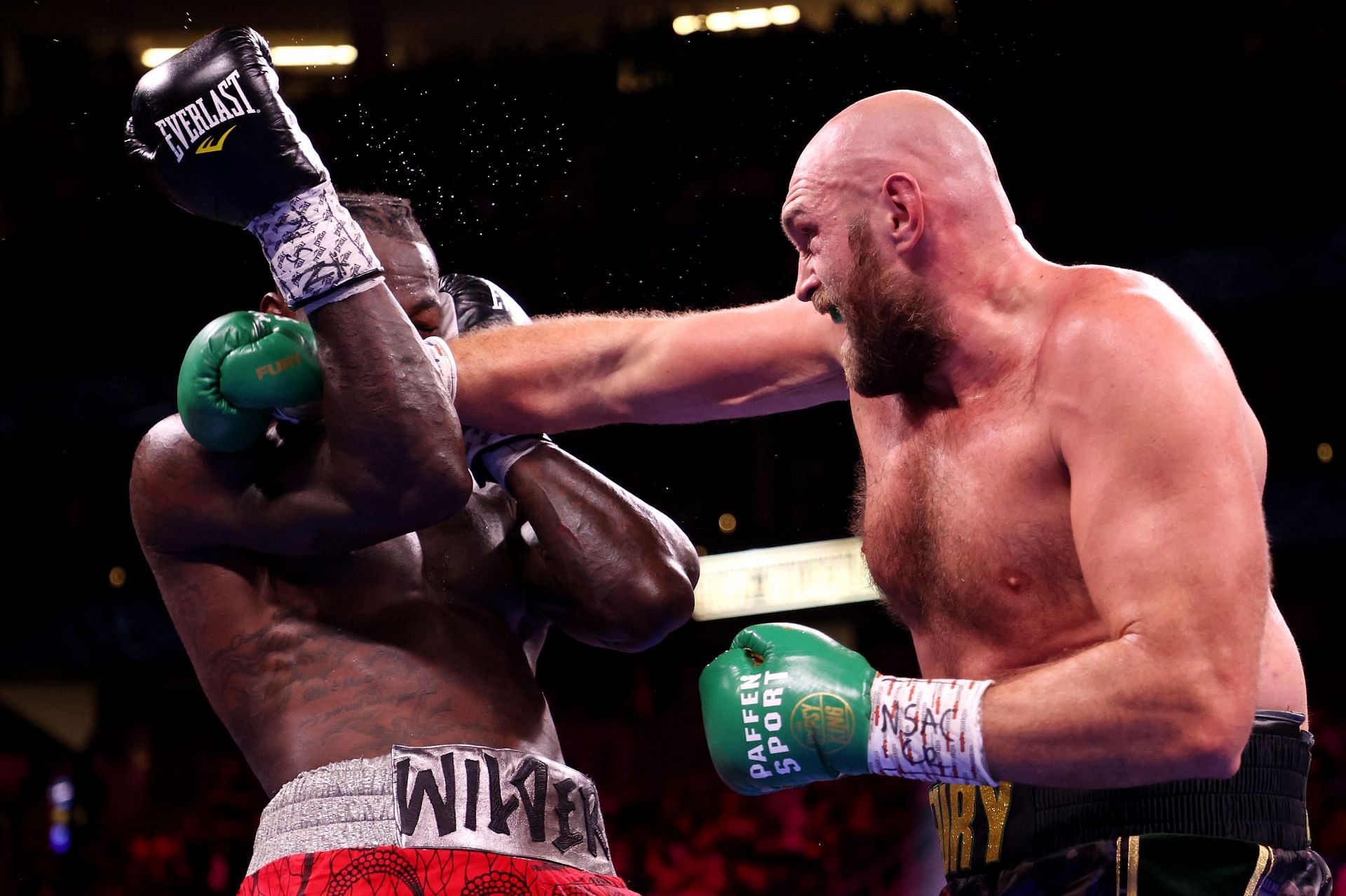Tyson Fury v Deontay Wilder at a boxing event