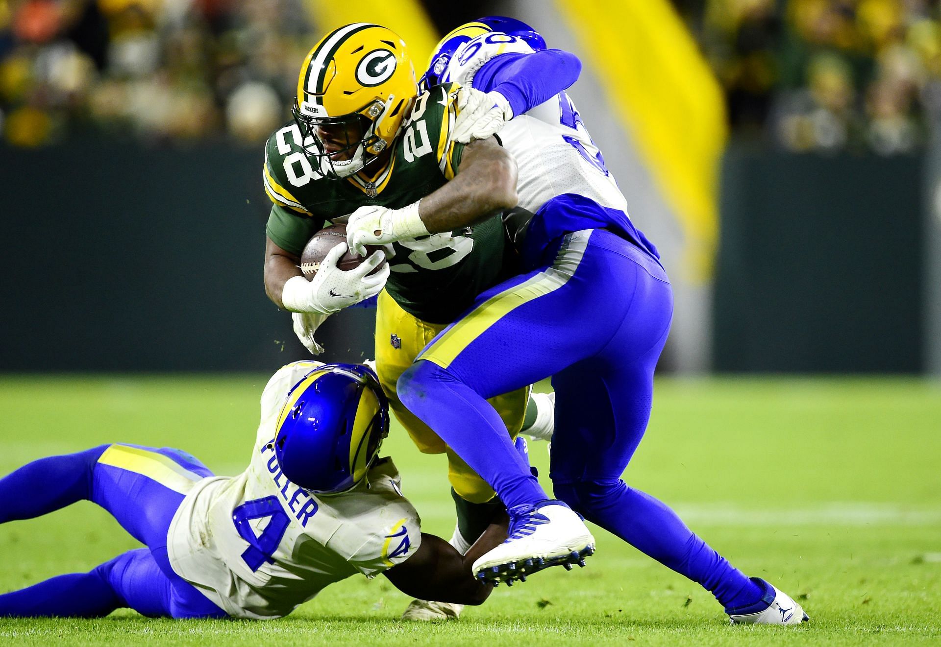 The emergence of AJ Dillon has allowed the Packers to keep pace in the NFC bye chase (Photo: Getty)