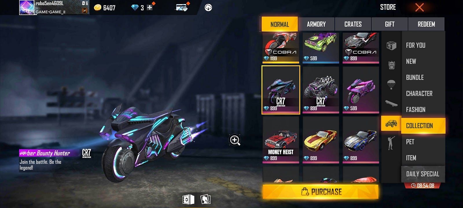 Cyber Bounty Hunter - Bike skin (Image via Garena)