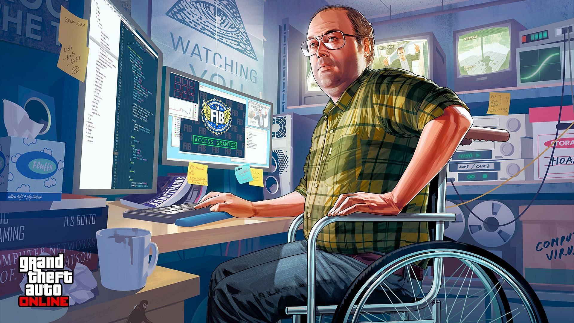 Lester&#039;s official art for GTA Online (Image via Rockstar Games)