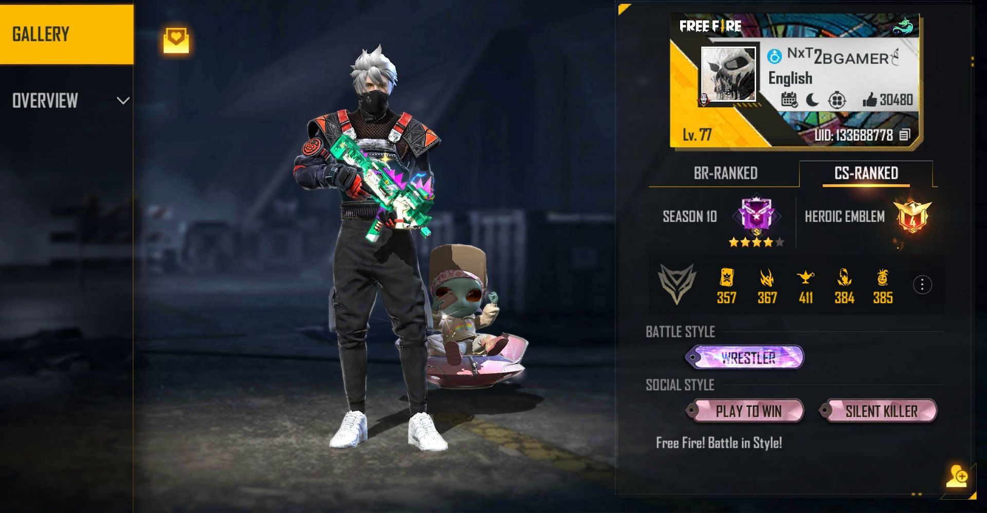 2B Gamer is a Nepali Free Fire YouTuber (Image via Free Fire)