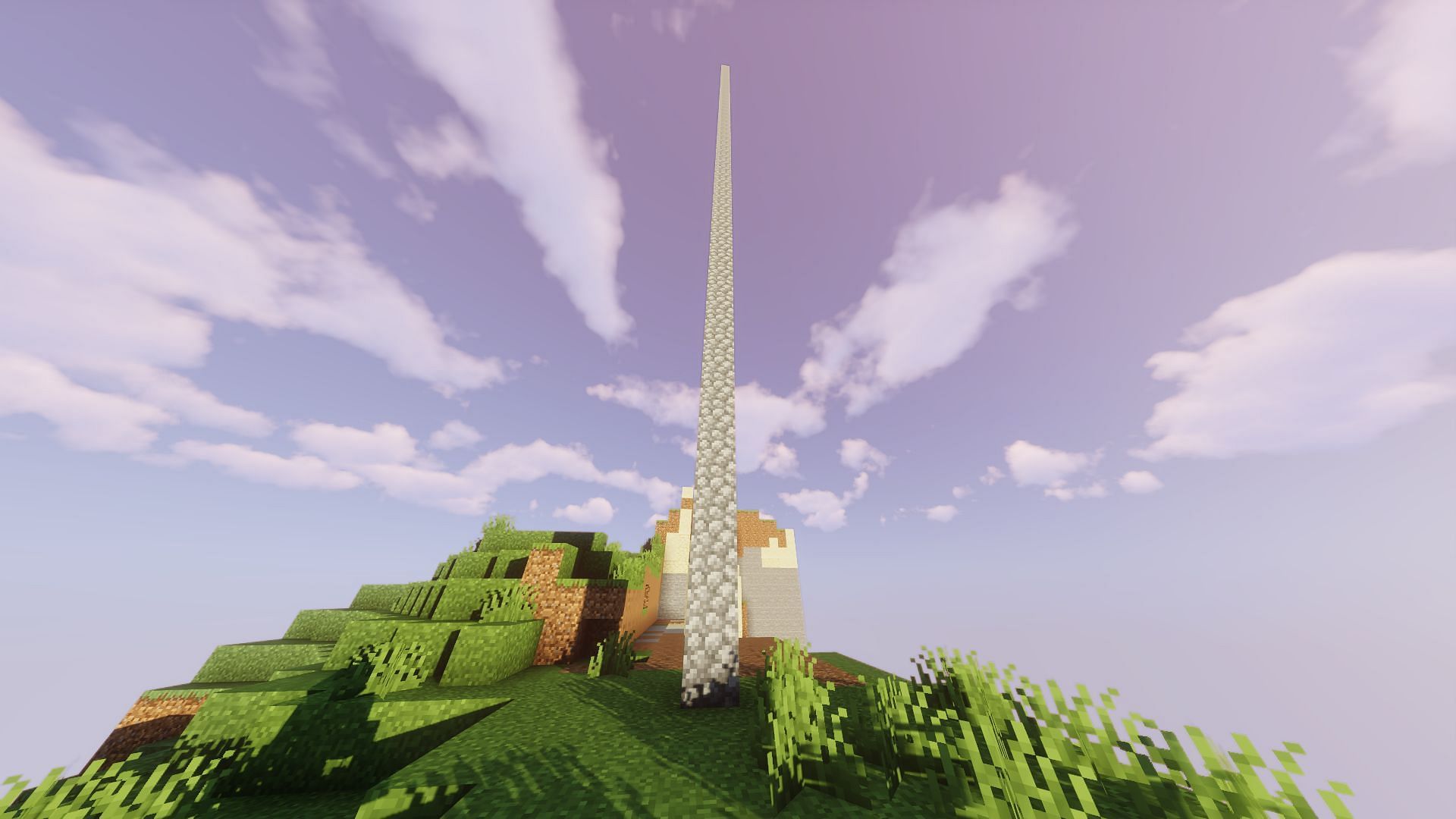 Players can make a pillar to mark their spawnpoint (Image via Minecraft)