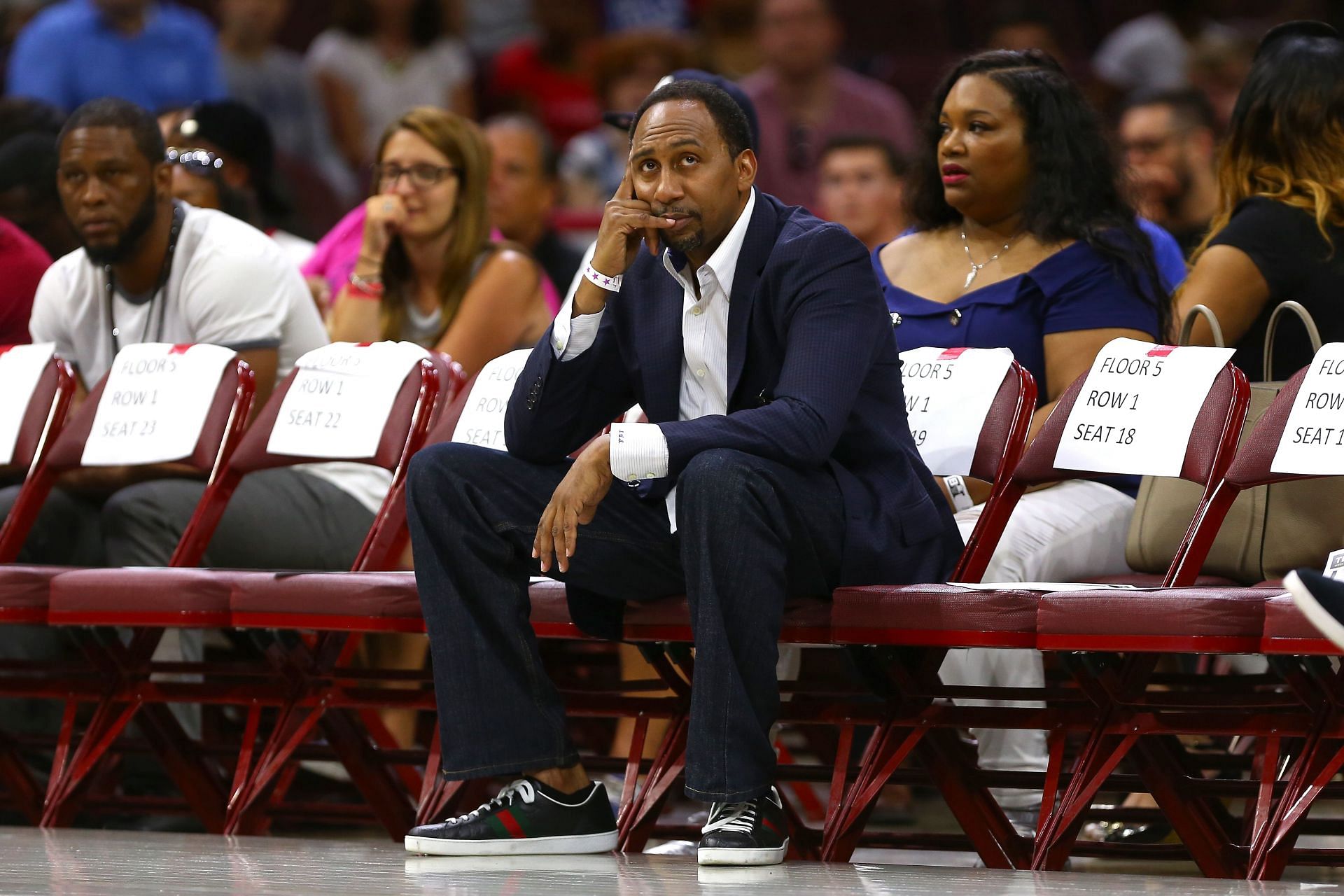 Stephen A. Smith in attendance at a BIG3 game