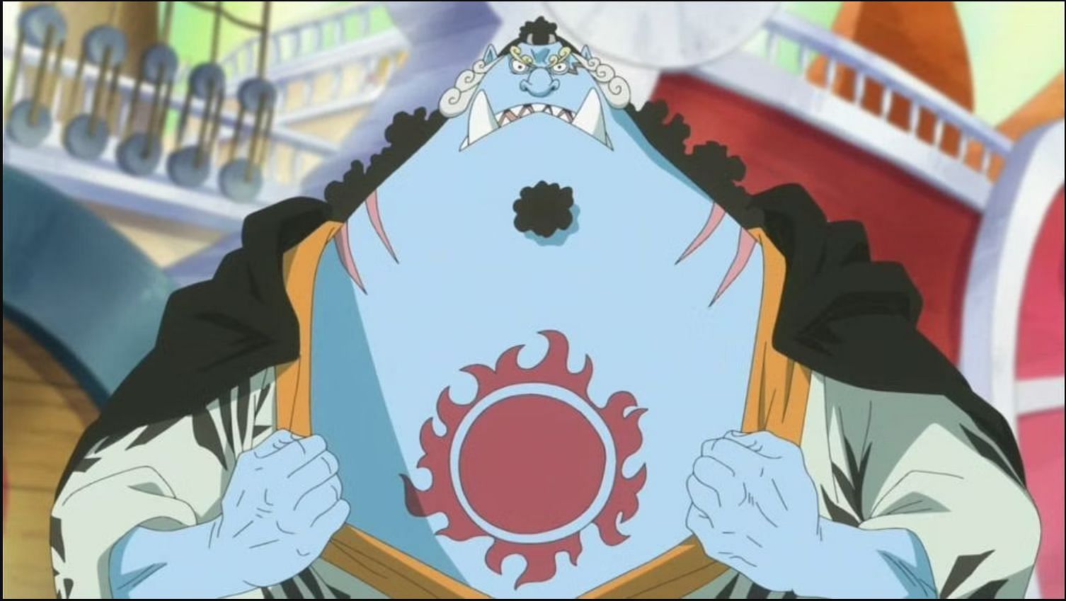 Jinbe with the Sun Pirates tattoo (Image via Toei Animation)