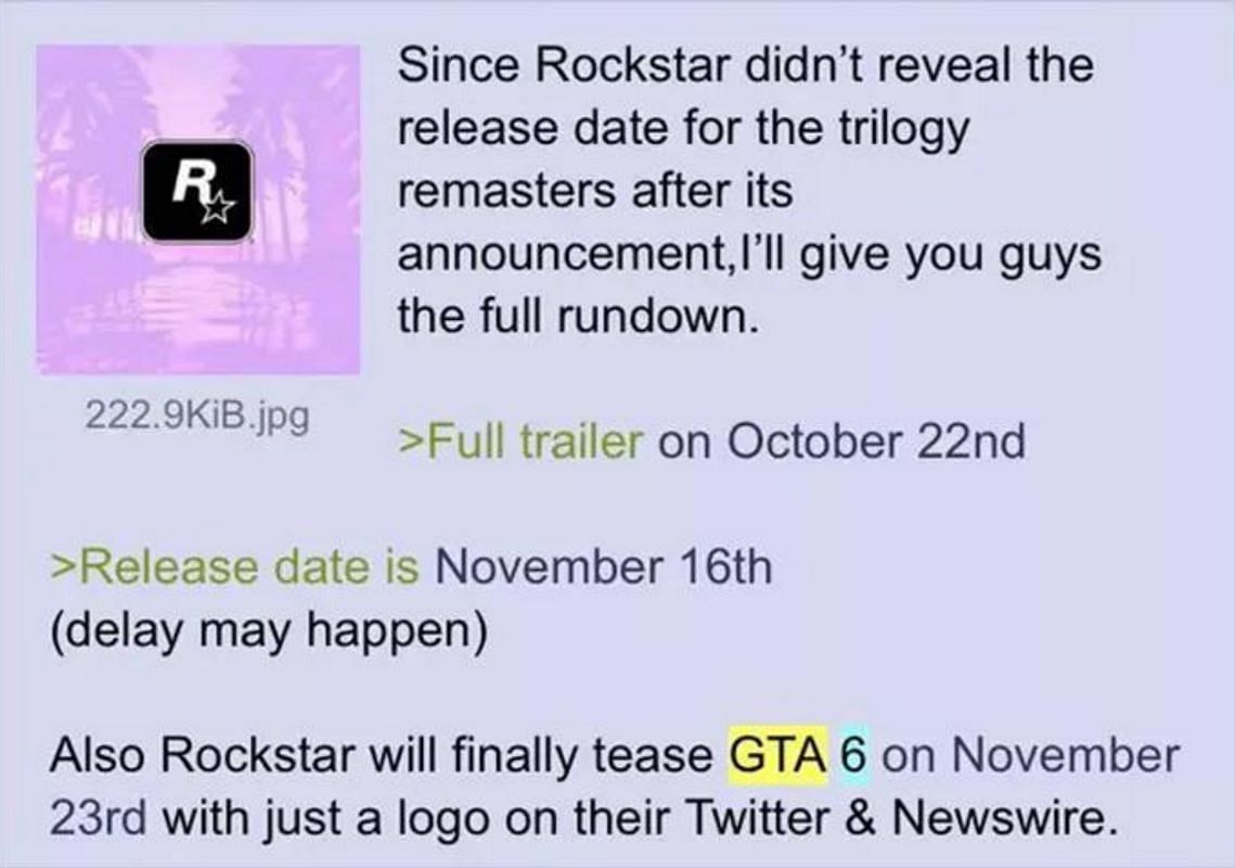 An example of a fake leak (Image via 4chan)