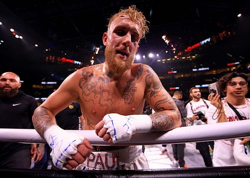 Jake Paul after his victory against Tyron Woodley