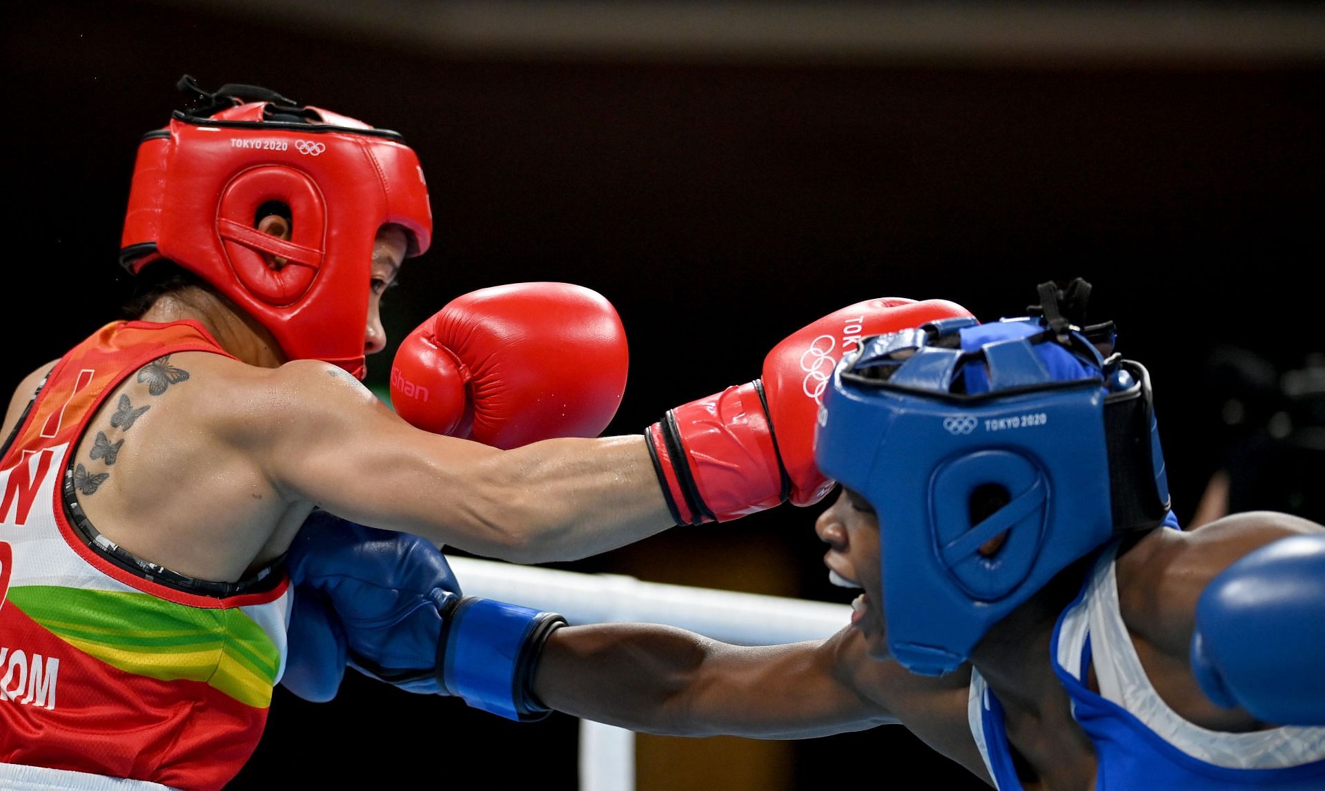 Boxing - Boxers in action during the 2021 Tokyo Olympics