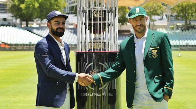 Virat Kohli (left) and Faf du Plessis (right)