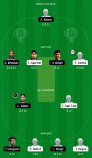 Dream11 Team for Vijay Hazare Trophy 2021-22 - Hyderabad vs Delhi.