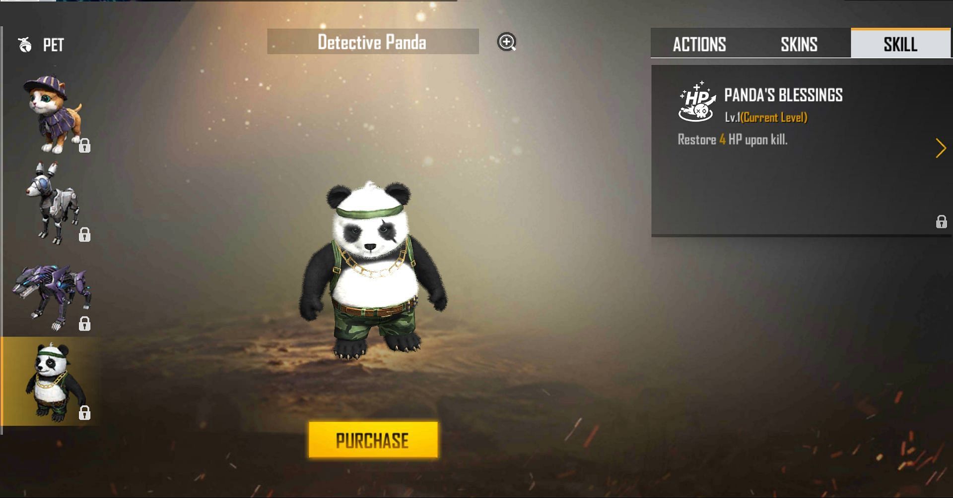 Detective Panda aids in getting HP (Image via Free Fire)