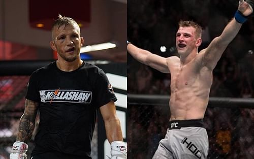 T.J. Dillashaw (left), Dan Hooker (right) [Image courtesy: @tjdillashaw and @danhangman]