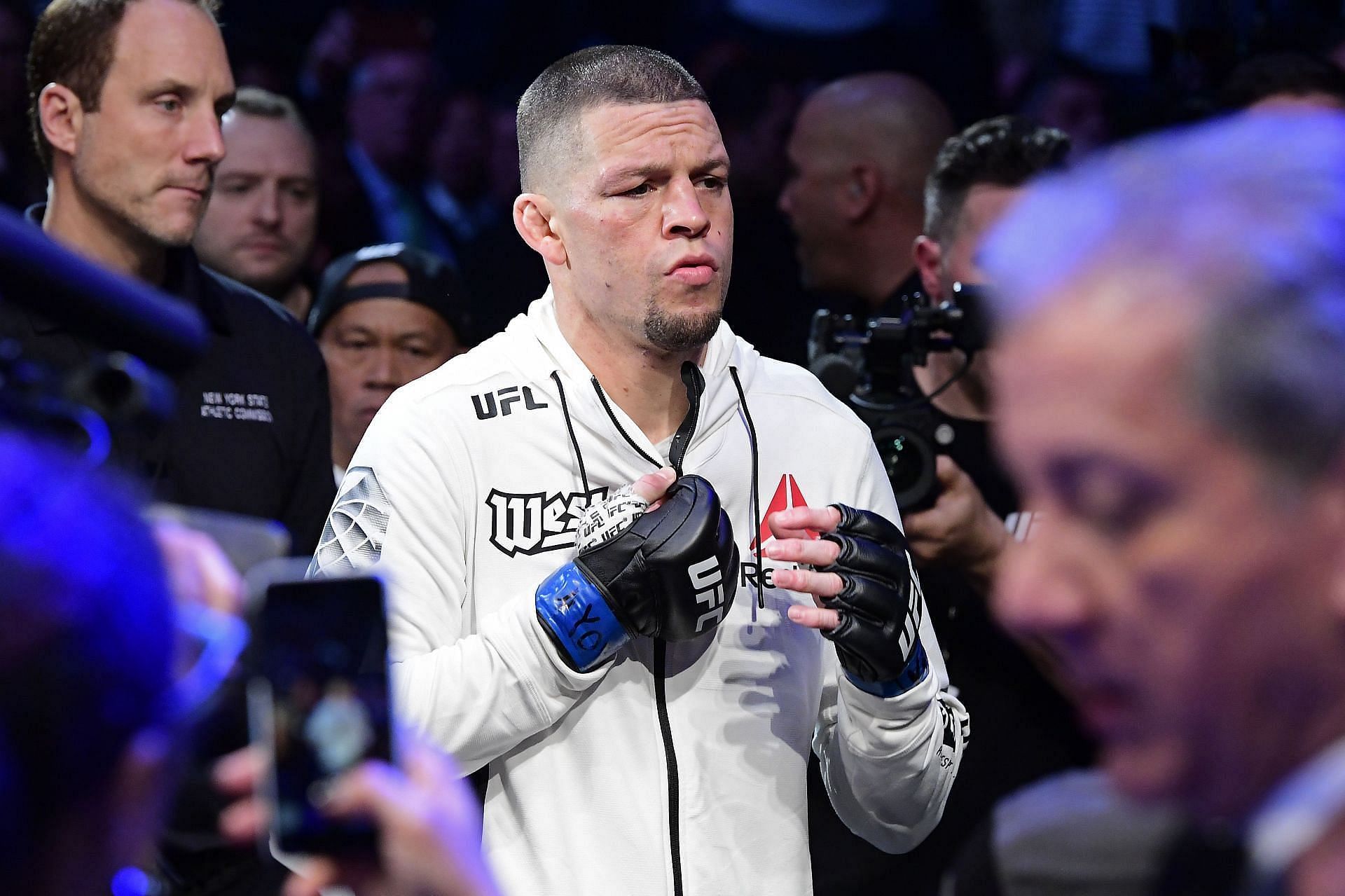 Nate Diaz before entering the octagon at UFC 244