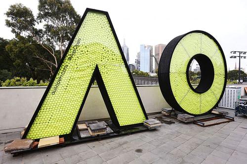 The Australian Open logo in Melbourne