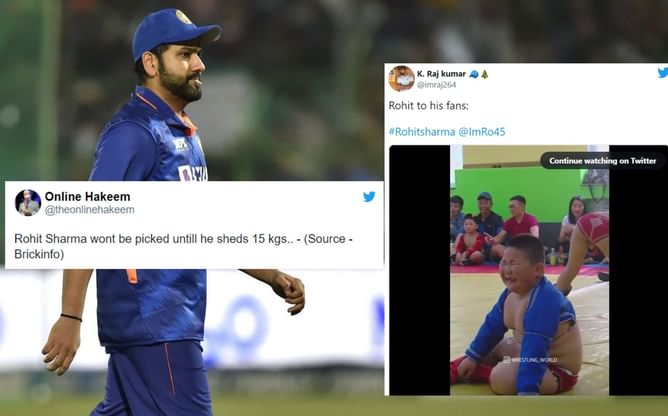 "Reduce the Tummy" - Fans urge Rohit Sharma after he misses SA ODI's due to a fitness issue